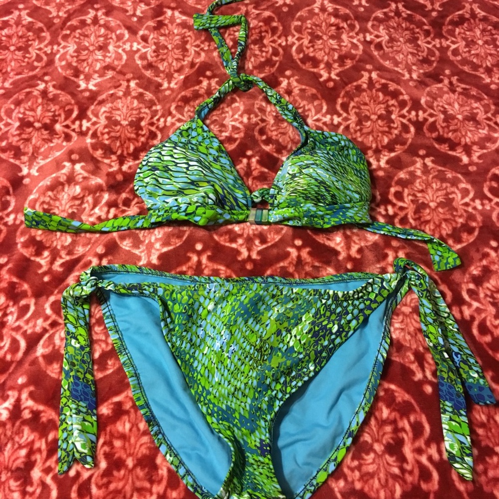 Beautiful blue and green bikini